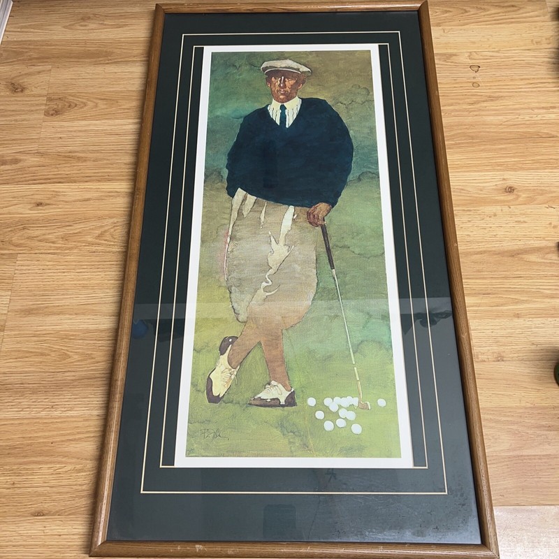 Golf Artwork – Bart Forbes, museum mounted matted signed print – «The Golfer»