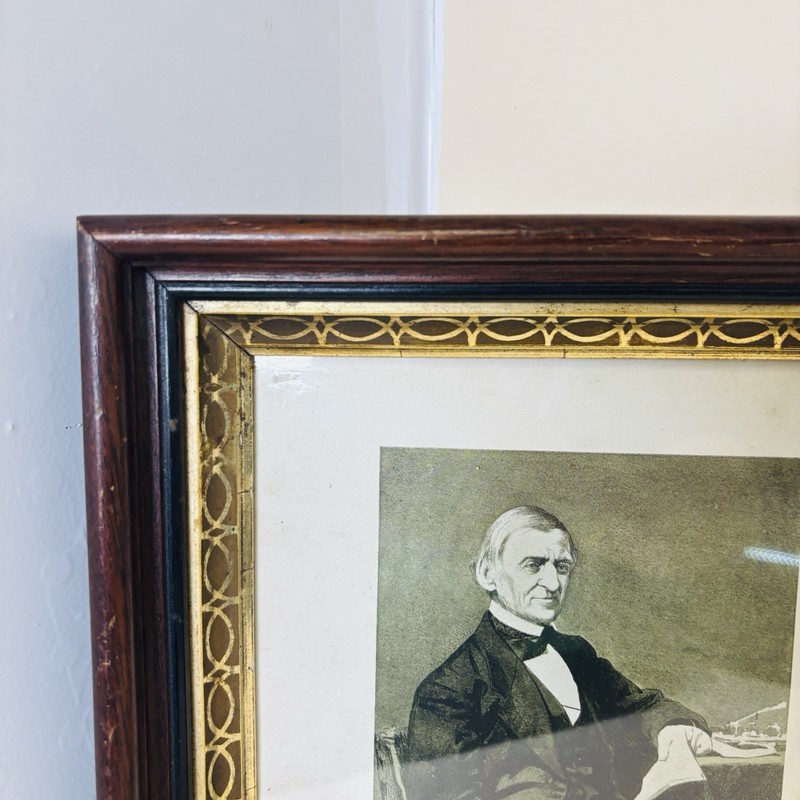 Vintage Portrait Of Ralph Waldo Emerson Set In Deep Well Frame gallery
