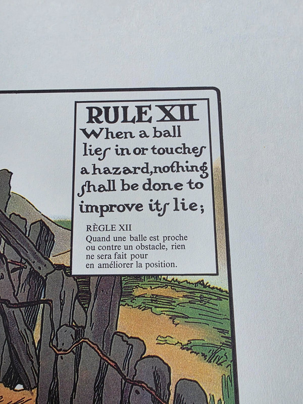 The Rules of Golf Print XII Charles Crombie Perrier circa 1960 Hazard gallery