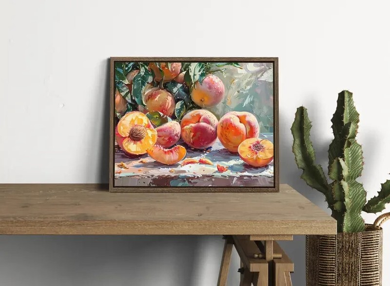 Minimalist Peaches Painting Wall Art Rustic Wall Decor Home Decorations 20x25cm gallery