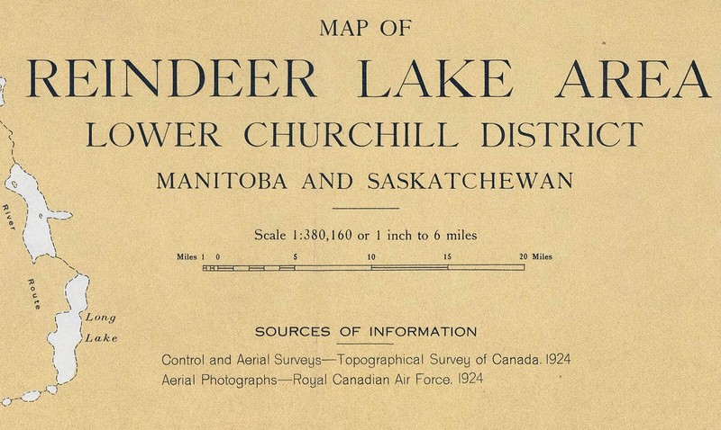1925 Map of Reindeer Lake Area Manitoba and Saskatchewan Canada gallery