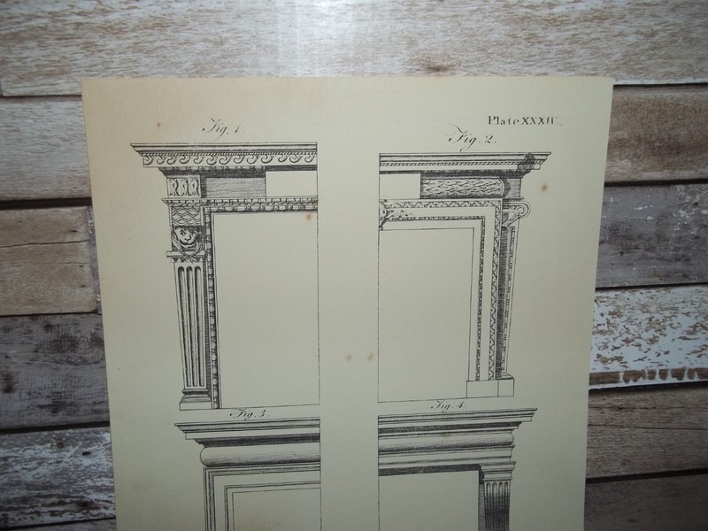Antique Engraving Print Doorway Trim 18th-19th Century Andrew Bell Original gallery