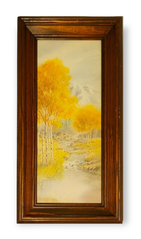 Vtg 1981 PEGGY BINGHAM «This is the Day» Print Mountain Landscape w/Creek Framed
