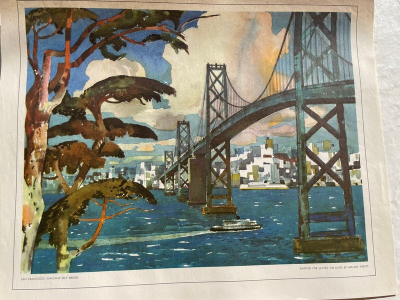Oakland Bay San Francisco Millard Sheets 1950 United Airlines gallery