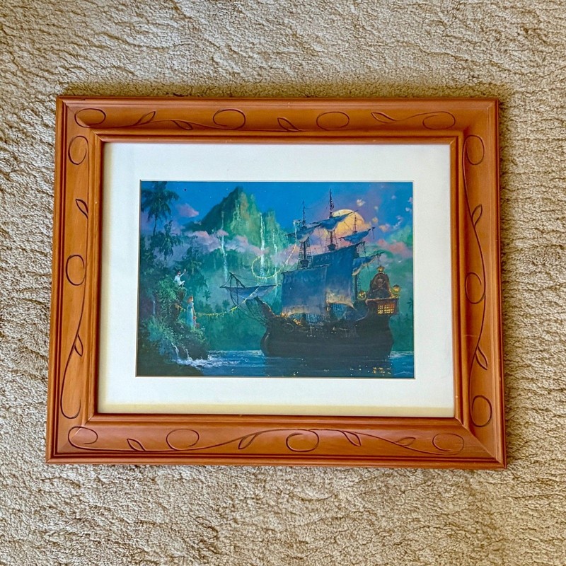 Framed DISNEY Lithograph reproduction"Pan on Board," by artist James Coleman