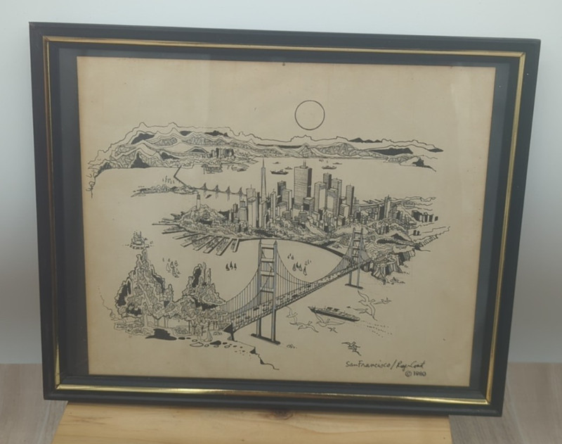 Roger Coast Art Print San Francisco California Cityscape Vintage Framed 8x10 gallery