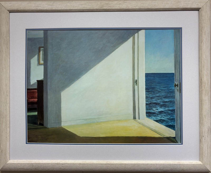 Edward Hopper "Rooms by the Sea" (Lg) New CUSTOM FRAMED Art Beach Ocean Seascape