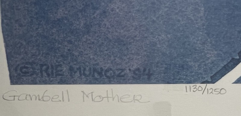 Rie Munoz “Gambell Mother” Signed Limited Edition Print Framed Alaska Art gallery