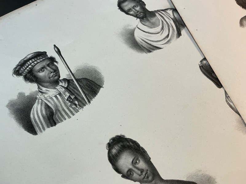 Antiquarian Lithographs - Papus von New Guinea - Lot of 2 - 1836 gallery