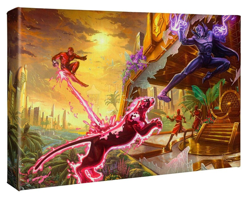 Thomas Kinkade Studios Marvel Black Panther 10 x 14 Canvas Wrap