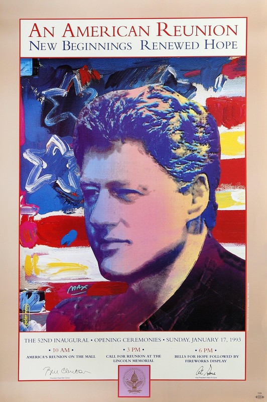 Peter Max, Bill Clinton Inaugural, An American Reunion II, Poster