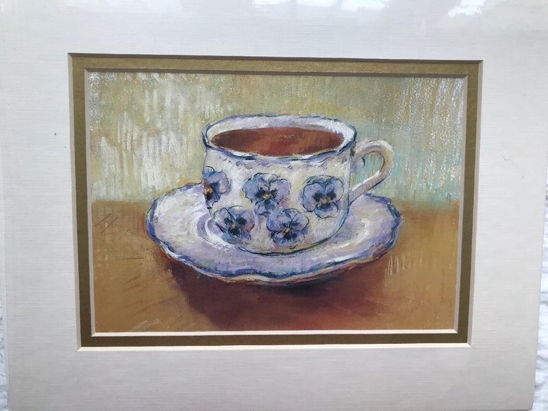 New Lot of 3 Grand Floridian Matted Lithographs, Teacup Design, For 8”x10” Frame gallery