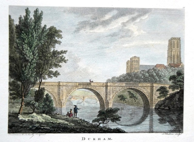 DURHAM CATHEDRAL BY PAUL SANDBY c1781 GENUINE ANTIQUE ENGRAVING