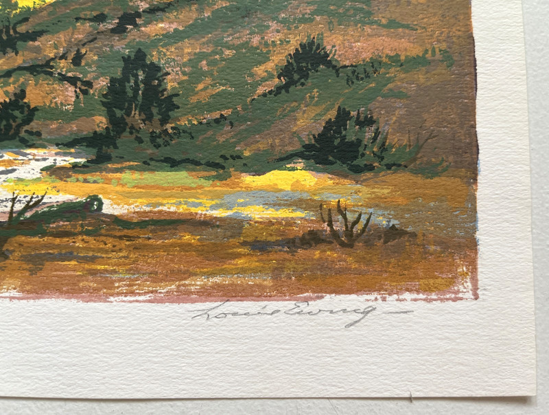 Vintage Signed Louie Ewing 'Cottonwood' Serigraph LE 72/120 gallery