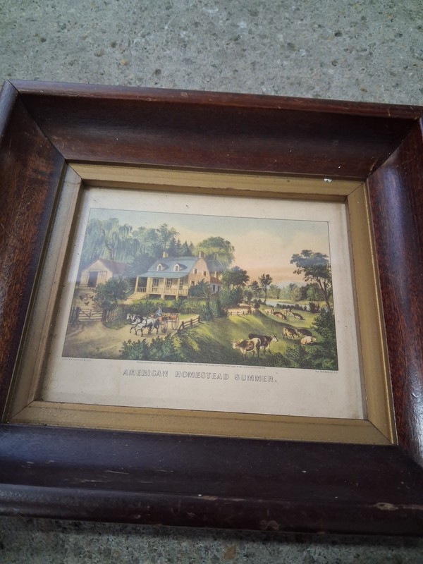 American Homestead Summer Framed Art Print Americana Landscape Farm Animals