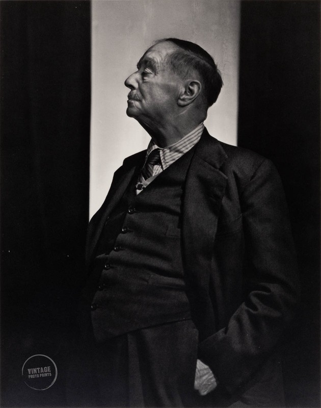 VTG Yousuf Karsh Photo Print H G Wells Author EngravingPortrait 1943 Mat 13×15