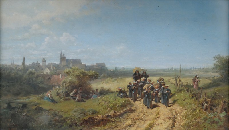 Carl Spitzweg – Walk With the Institute (1861) – 17″ x 22″ Fine Art Print