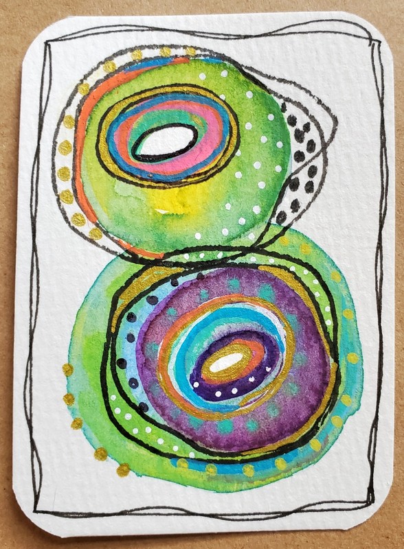 Original ACEO ATC Mixed Media Abstract Art Card#10 OOAK Signed 2.5″ x 3.5″