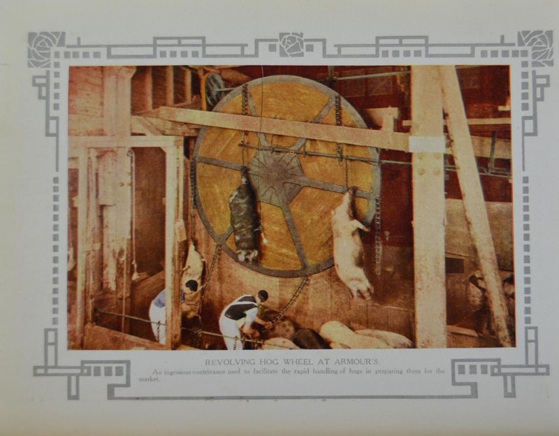 Antique Chicago Illinois Color Art Print Chicago Street Life and Hog Wheel 1908 gallery