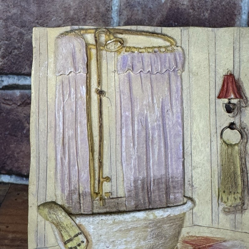 C Winterle Olson 3D Wall Art Resin Plaque Painting Bathroom Signed Kitschy-READ gallery