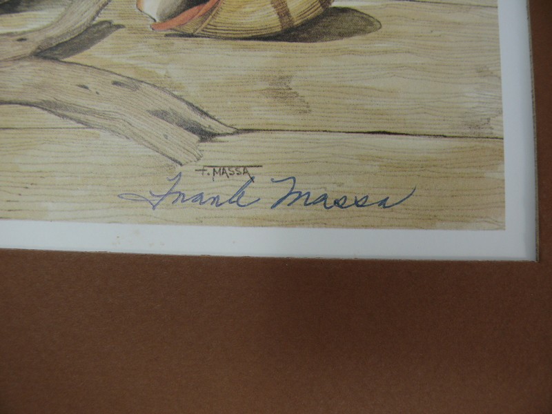 Nautical Beach Still Life Vintage 1978 Signed Lithograph by Artist Frank Massa gallery