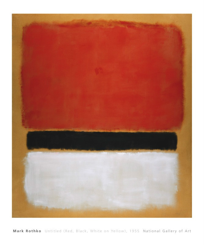 Untitled (Red, Black White on Yellow) 1955 by Mark Rothko Art Print Poster 34×28