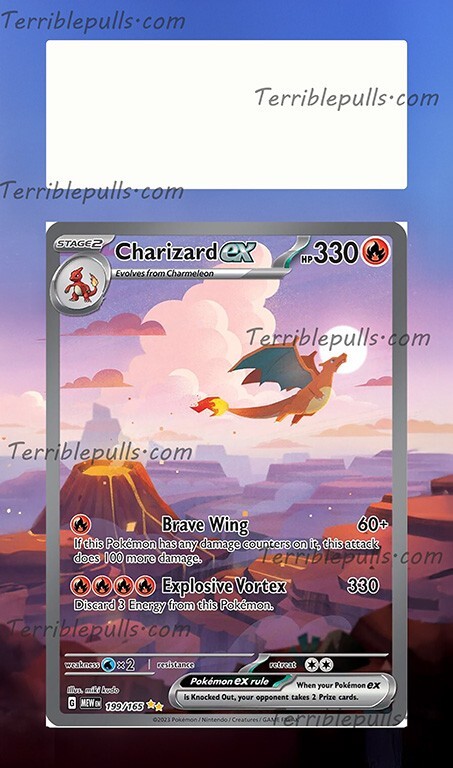 Pokemon Extended Art Inserts for CGC Slabs- Charizard EX 151 ART ONLY