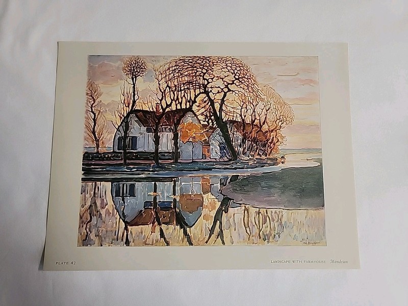 Vintage Metropolitan Seminars In Art Plate 42 Landscape With Farmhouse Mondrian