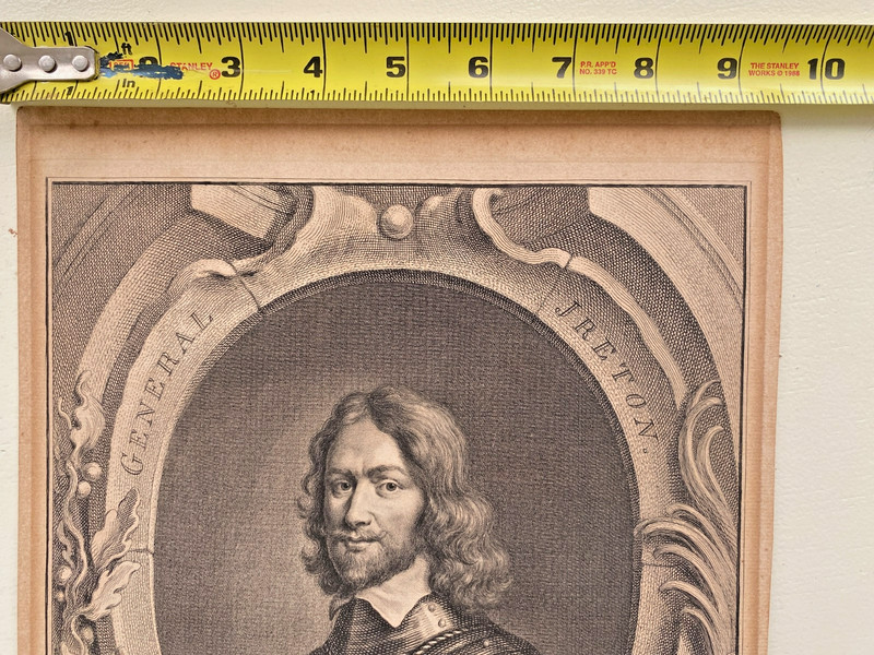 18THC ENGRAVED PORTRAIT PRINT OF GENERAL HENRY IRETON/CROMWELL'S SON IN LAW gallery