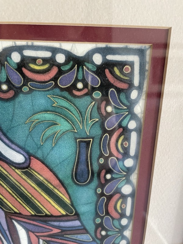 Rare Kae Taylor Owl Batik Art Print Ltd Ed. Matted/Framed Signed 17”x14” # 4/450 gallery