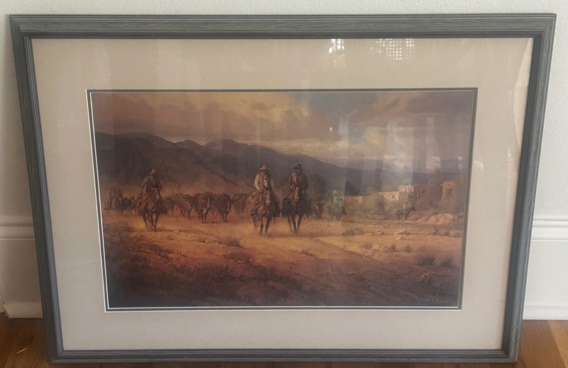 G. HARVEY Signed Framed Limited Edition Print TAKIN TEXAS NORTH 1232/2250