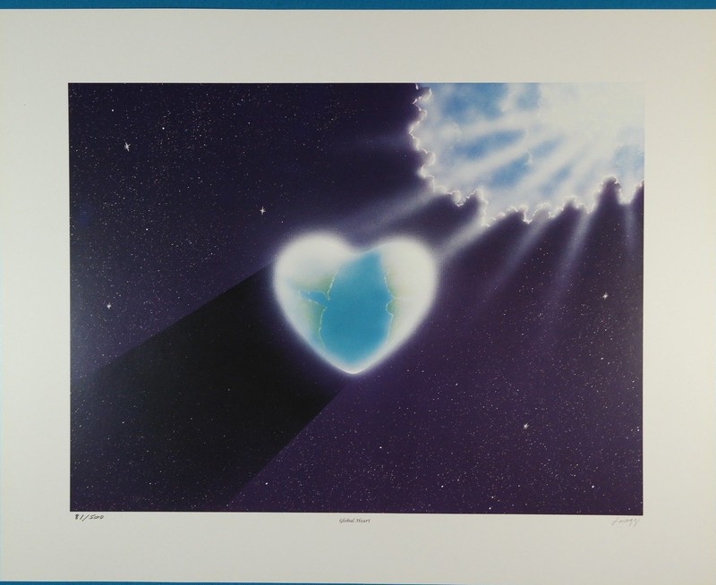 Steven Lavaggi Signed "Global Heart" Limited Edition Lithograph