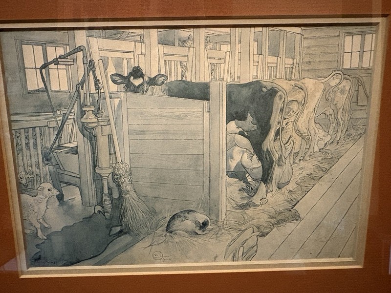 Carl Larsson The Stable Framed Print, Approx. 15” x 12” x 1” gallery