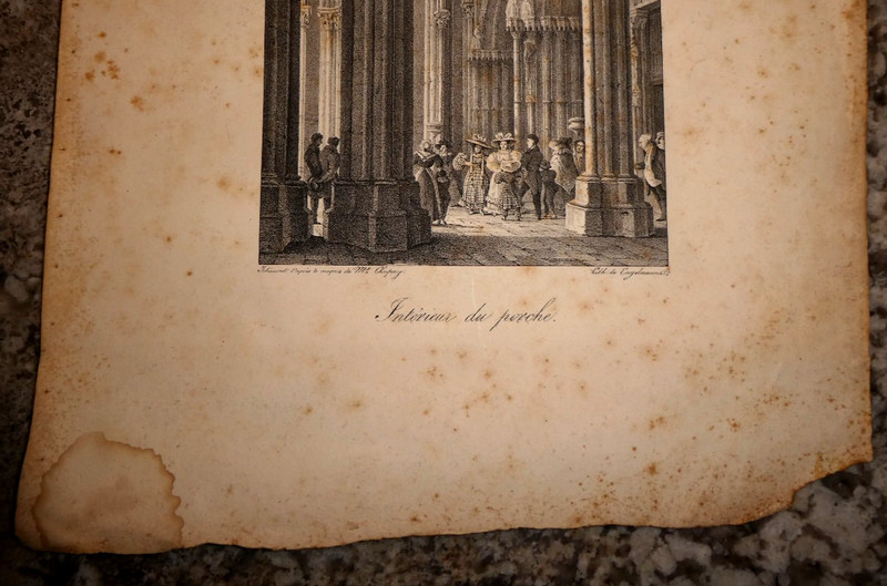 Antique French Engraving Picture Lithograph Eglise Notre Dame a Dijon gallery