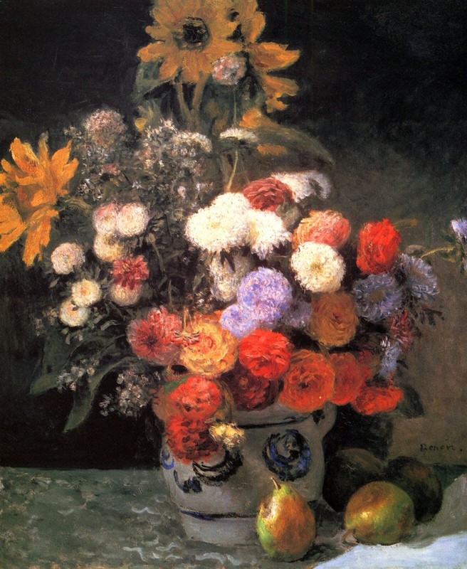Flowers in a vase by Pierre-Auguste Renoir Giclee Fine Art Repro on Canvas
