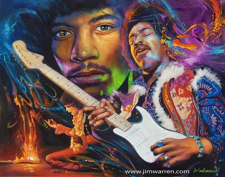 Rare Jim Warren piece - Jimi Hendrix - Limited Edition AP (24x30)