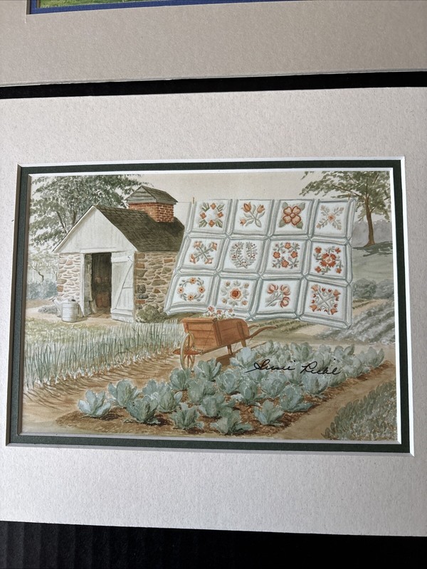 AMISH ART PRINTS BY SUSIE RIEHL-4 SEASON QUILT PRINTS-MATTED & SIGNED gallery