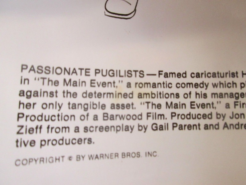 Albert Hirschfeld "The Main Event" Barbara Streisand & Ryan O'Neal Press Release gallery