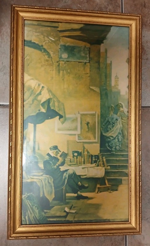 Carl Spitzweg The Antiquarian Vilas-Mages Co Chicago Reprint Framed Art 10×17