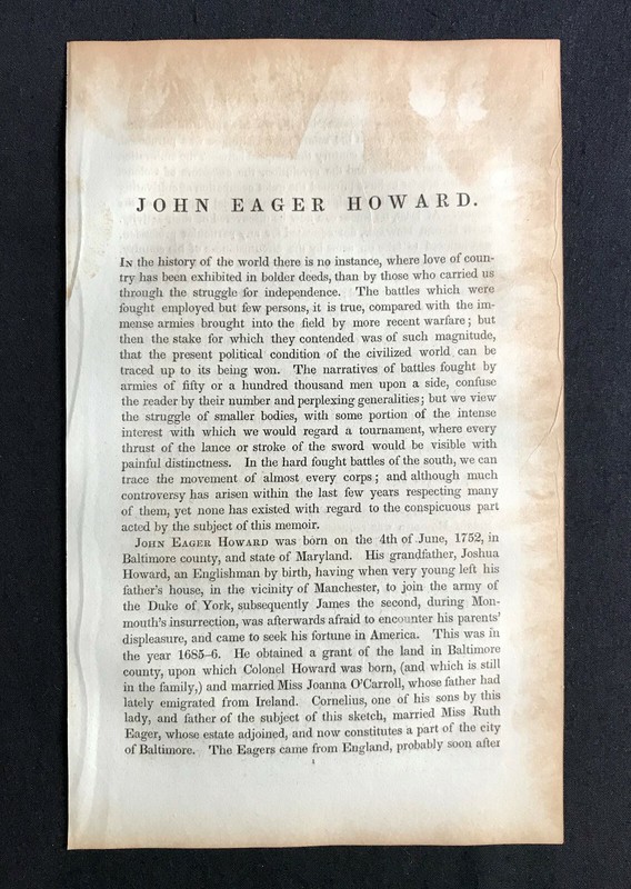 steel engraving Howard John Eager Maryland Line County street Rufus King 1834 gallery