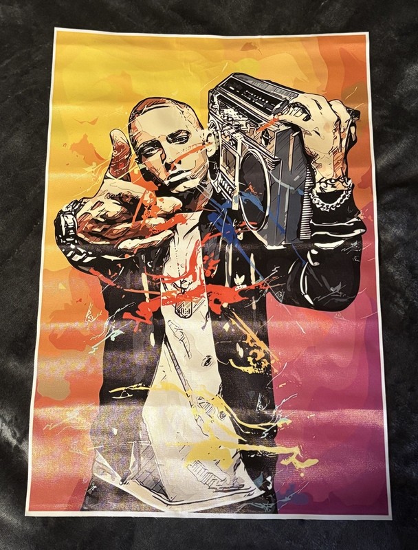 Eminem Boombox Canvas Print 12×18”/30x45cm Wall Art Rap God Hip Hop Music Legend