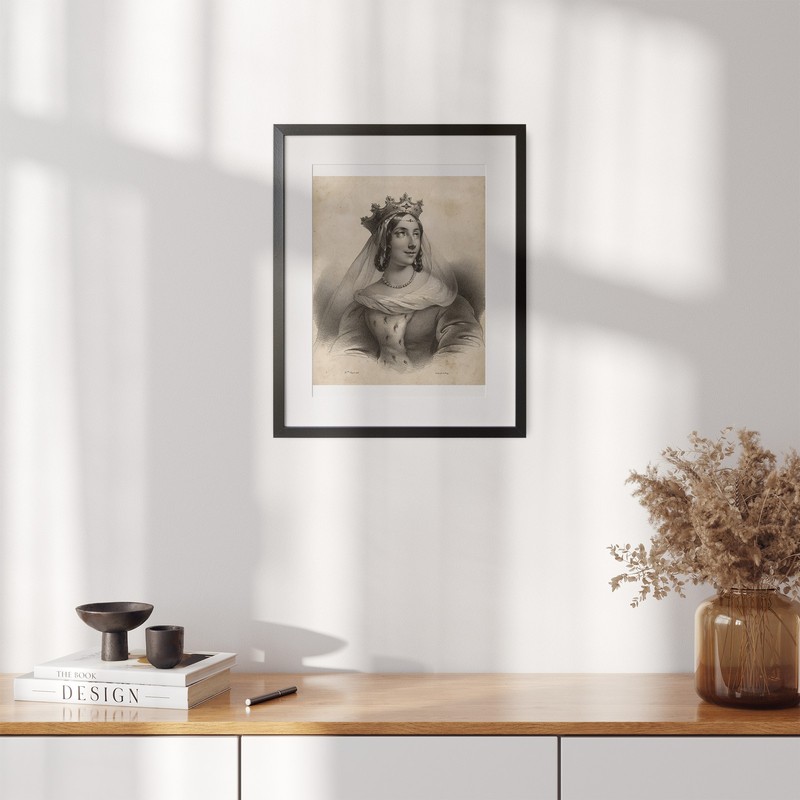 Antique Figures Print-Depiction of a medieval queen-Pages-1833 gallery