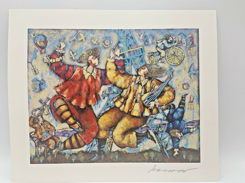 Michael Kachan SIGNED Seriolithograph Eiffel Song Art Print COA
