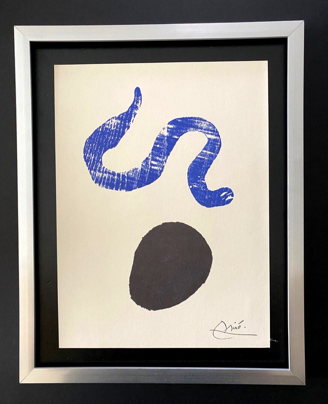 🔥 Joan Miro | Vintage 1983 Signed Colorful Print | Mounted and Framed