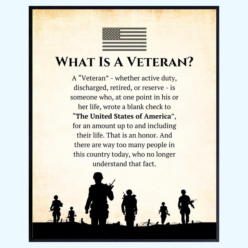 What is a Veteran? – Military Home Decor, Patriotic American Wall Art, Military