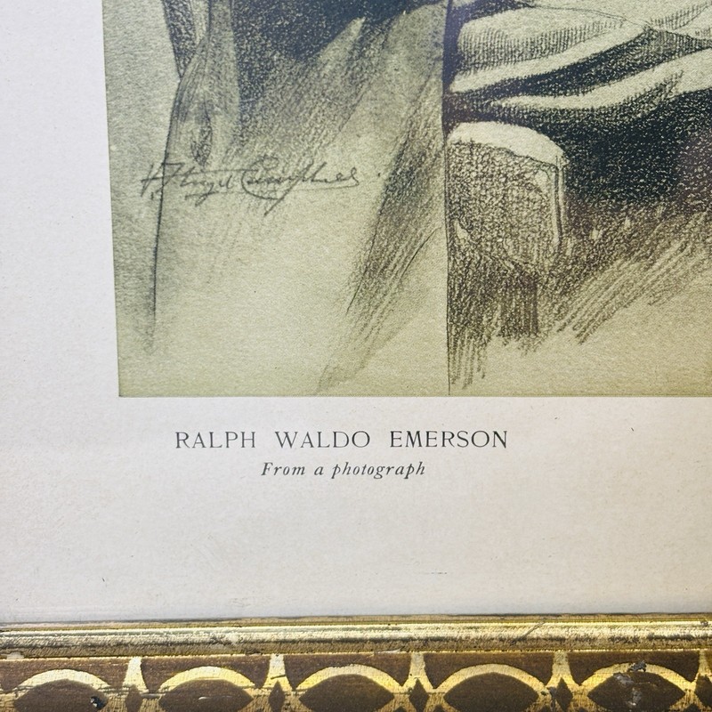 Vintage Portrait Of Ralph Waldo Emerson Set In Deep Well Frame gallery