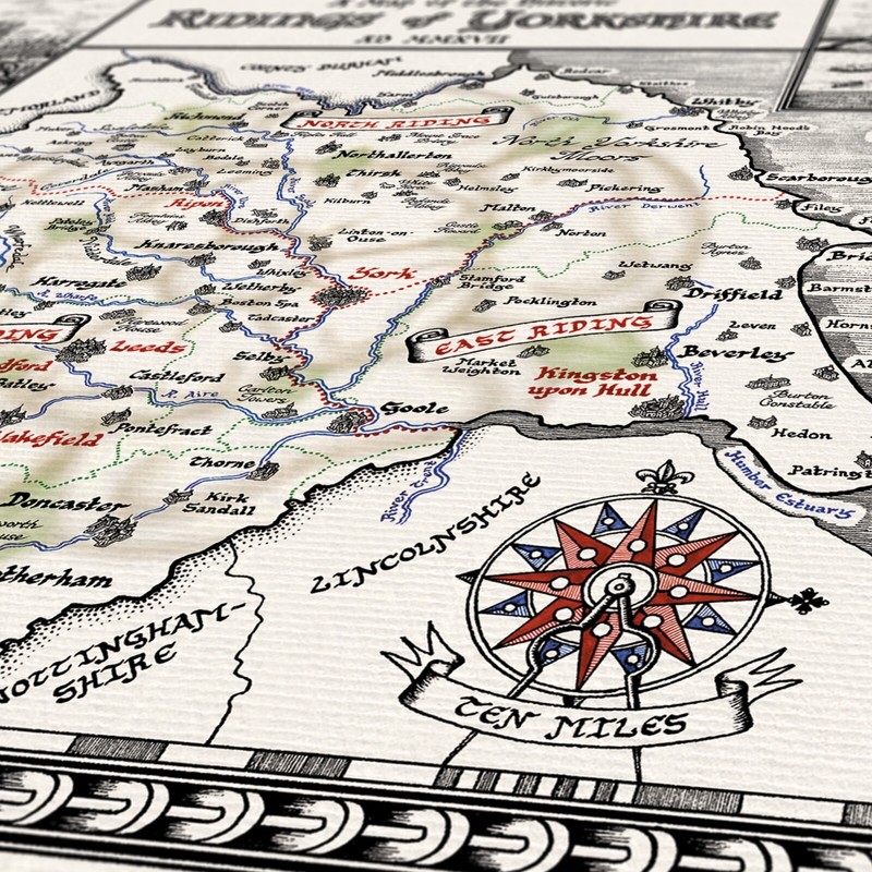 The Yorkshire Map - Fine Art Prints by Manuscript Maps gallery