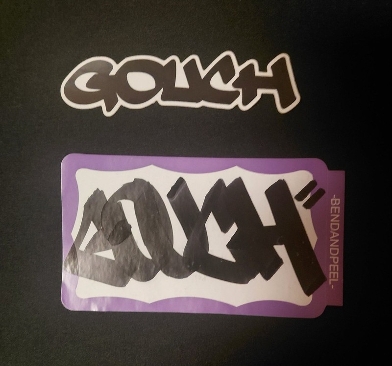 GOUCH 2 PACK ONE VINYL ONE WRITTEN STICKERS GRAFFITI LEGEND NYC GRAFF
