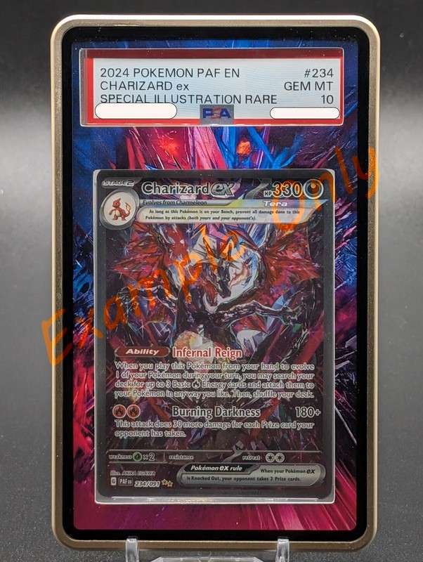Pokemon Extended Art Insert for PSA Slab + Black Case- Charizard EX 234 NO CARD gallery