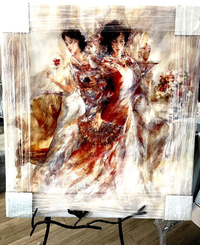 🔥 Gary Benfield «La Promenade II» Textured Giclee on Canvas Signed Limited Ed